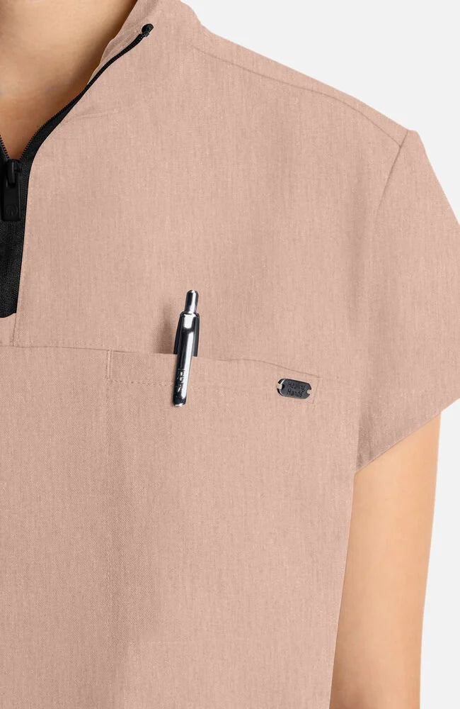 Women's Bella Quarter Zip Scrub Top - (HH752)