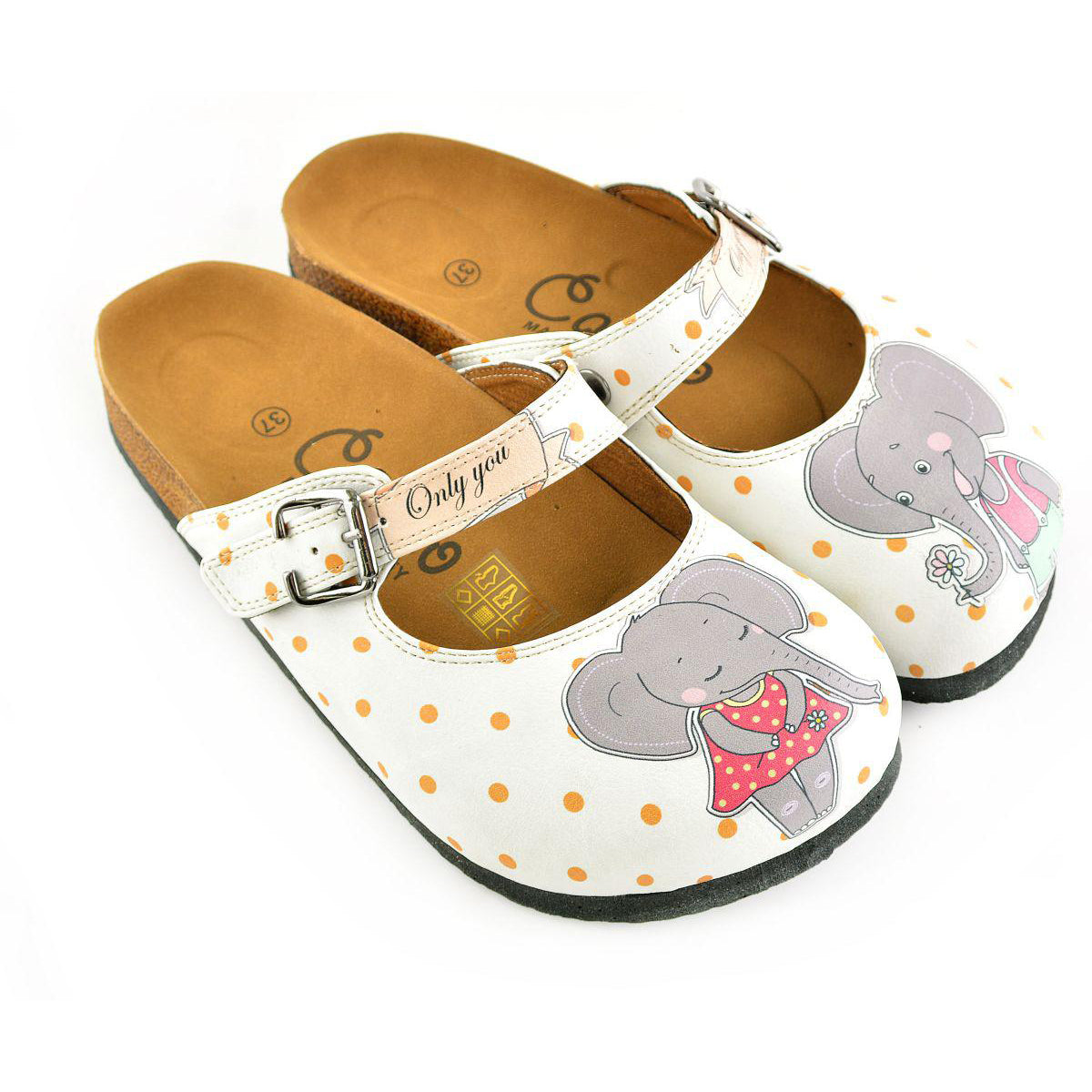 Calceo - Women's Elephant Design Clogs (CAL810) - Uniscrubs