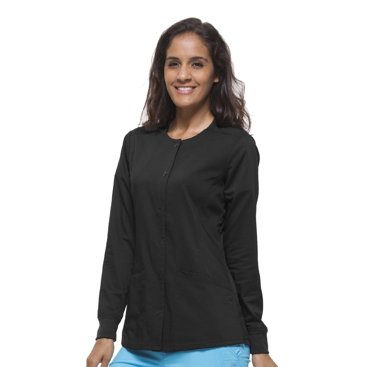 Healing Hands - Women's Daisy Snap Warm-Up Solid Scrub Jacket (5063) - Uniscrubs