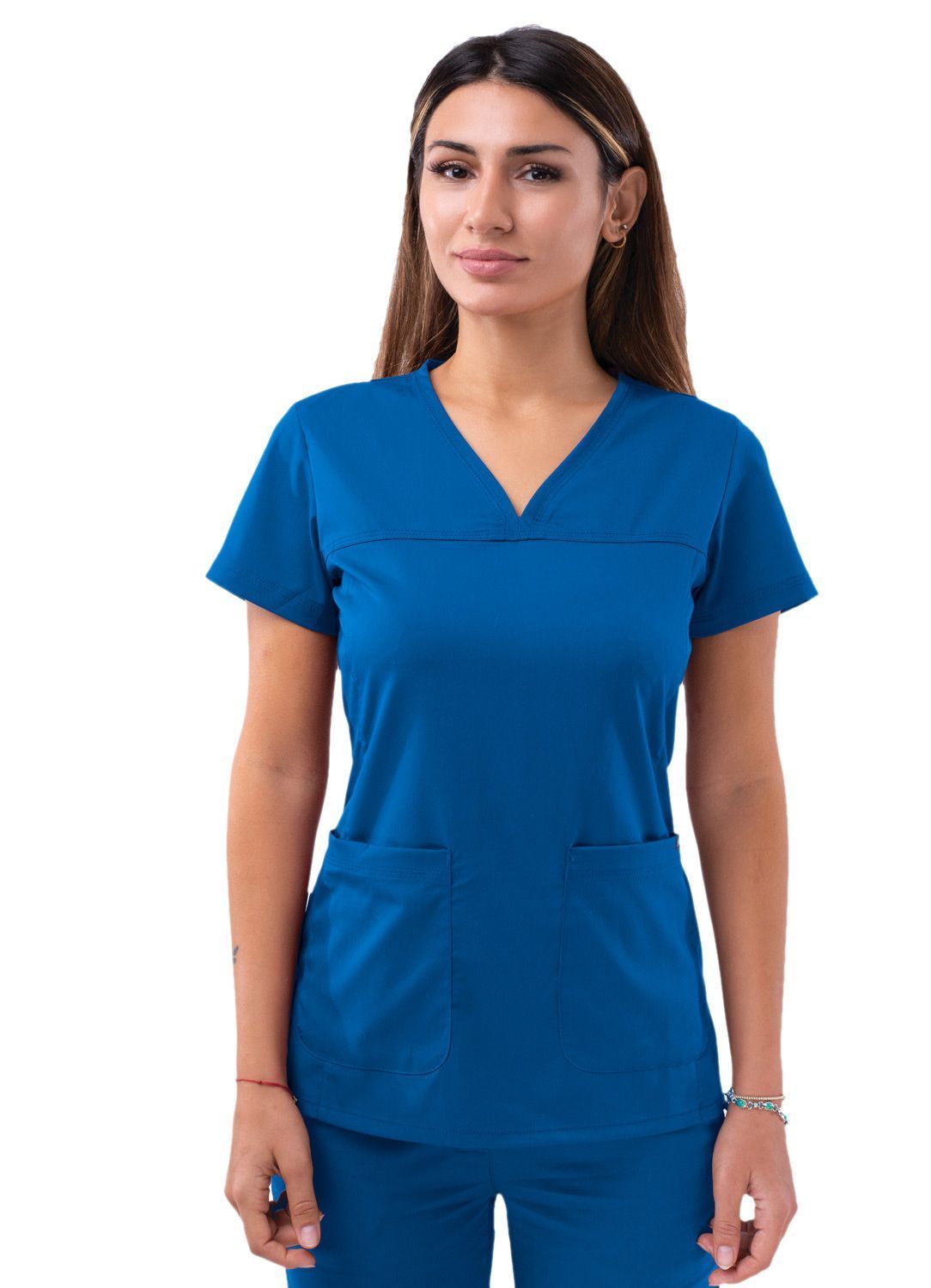 Adar - Women’s Sweetheart V-neck Scrub Top (P4210)