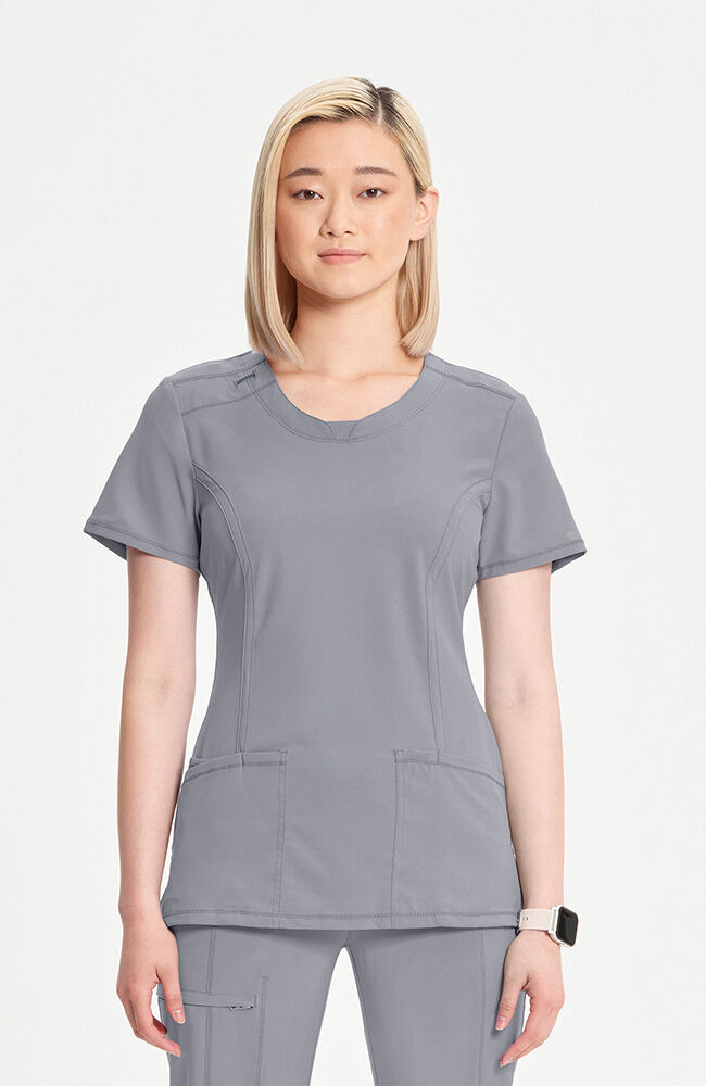 Cherokee - Women's Split Round Neck Solid Scrub Top (2624A)