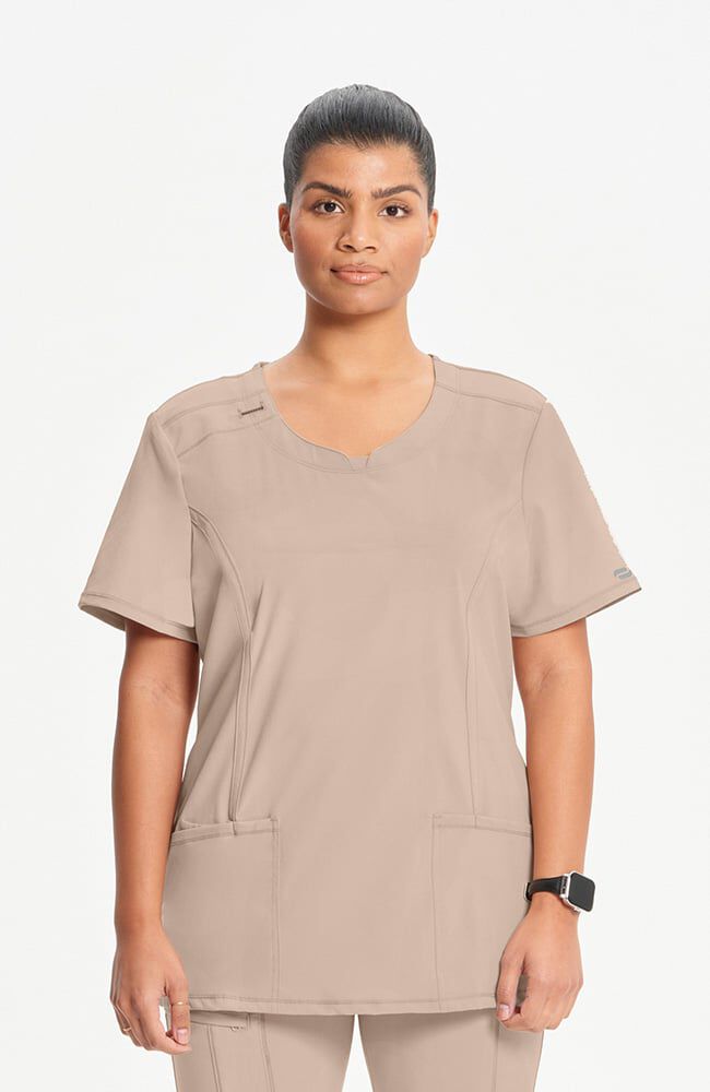 Cherokee - Women's Split Round Neck Solid Scrub Top (2624A)