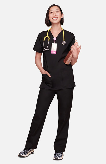 Cherokee - Unisex V-Neck Solid Scrub Top & Drawstring Scrub Pant Set (WW530C) - Uniscrubs