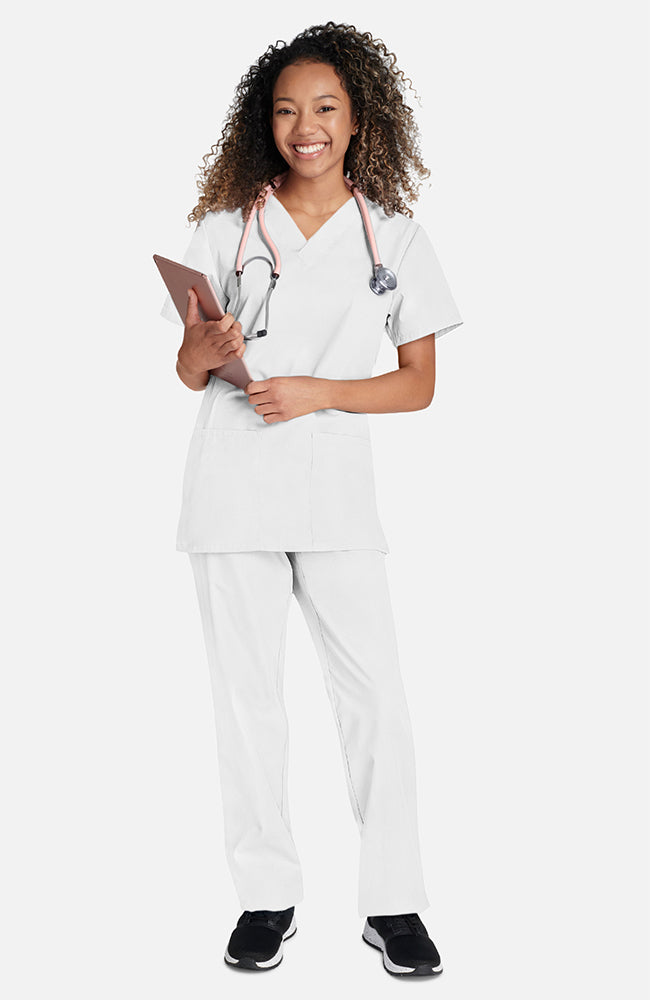 Cherokee - Unisex V-Neck Solid Scrub Top & Drawstring Scrub Pant Set (WW530C)