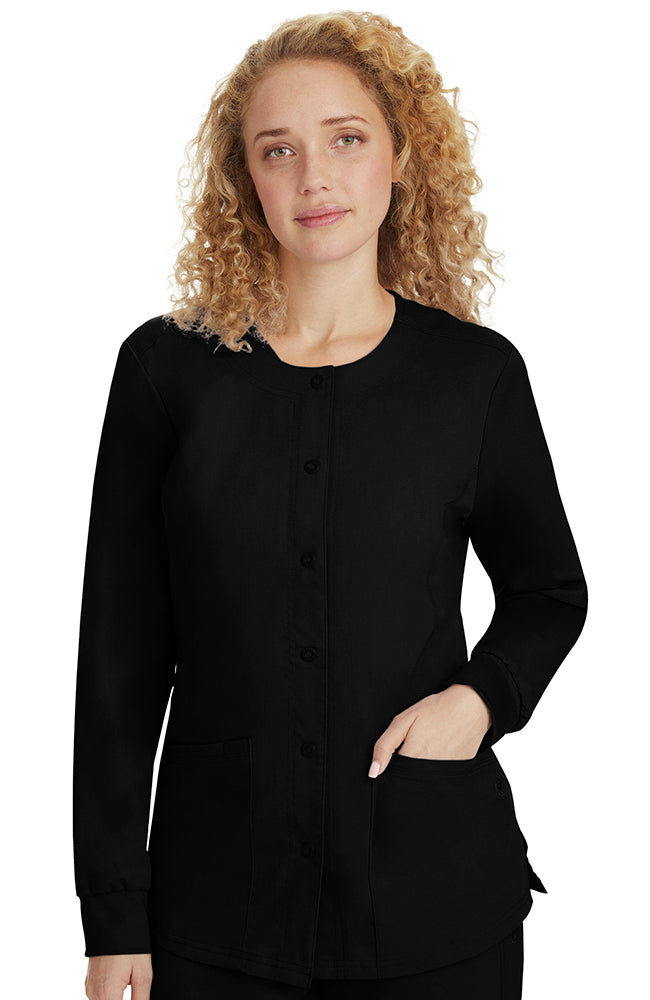 Healing Hands - Women's Daisy Snap Warm-Up Solid Scrub Jacket (5063)