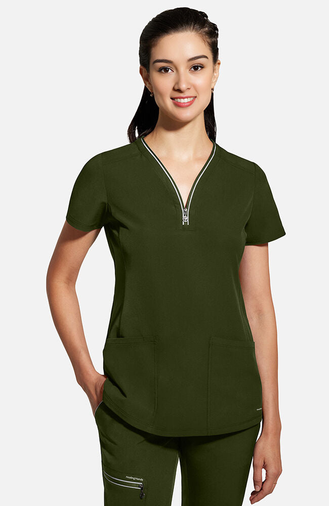 Healing Hands Women's Y-Neck Scrub Top - (2274)