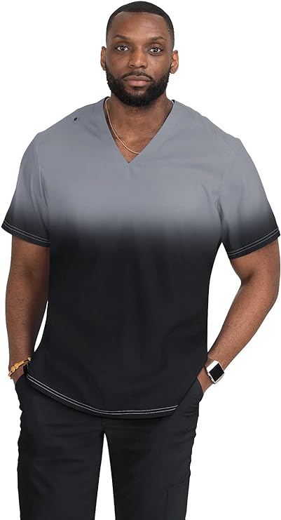 Koi - Lite Soul Men's 2-Pocket Ombre Print Scrub Top (670PR) - Uniscrubs