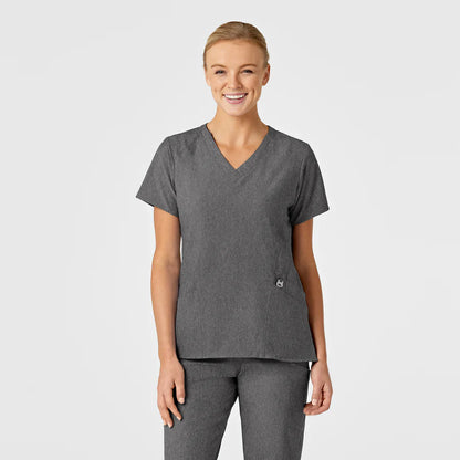 Wonderwink - W123 Women's Stylized V-Neck Scrub Top (6155) - Uniscrubs