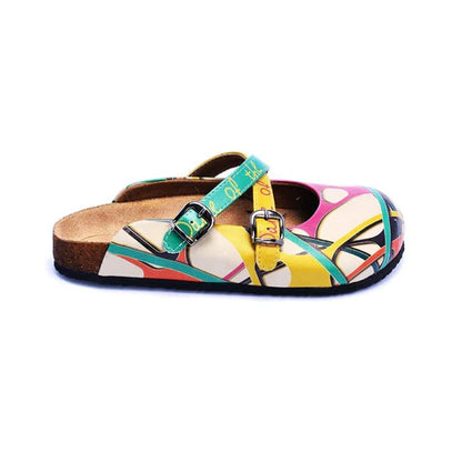 Calceo - Colorful And Moving Shapes, Dance of the Color Written Patterned Clogs (CAL108) - Uniscrubs