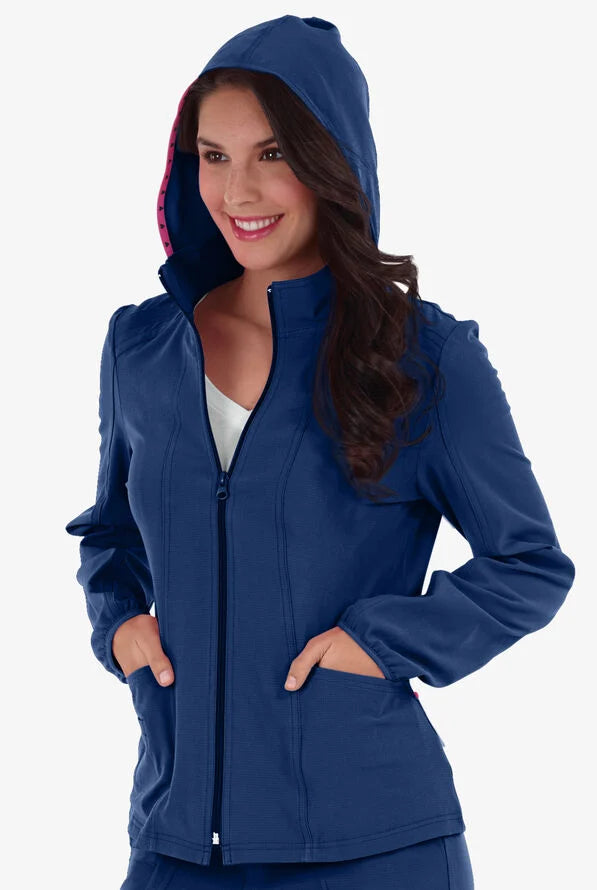 Heartsoul - Break On Through Women's 3-Pocket STRETCH Zip Front Warm-Up Scrub Jacket (20310)