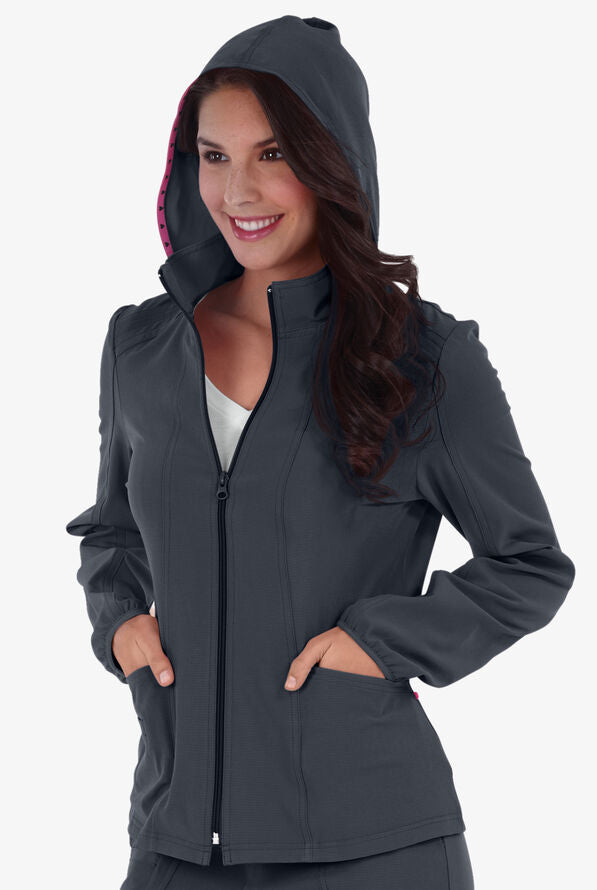 Heartsoul - Break On Through Women's 3-Pocket STRETCH Zip Front Warm-Up Scrub Jacket (20310)