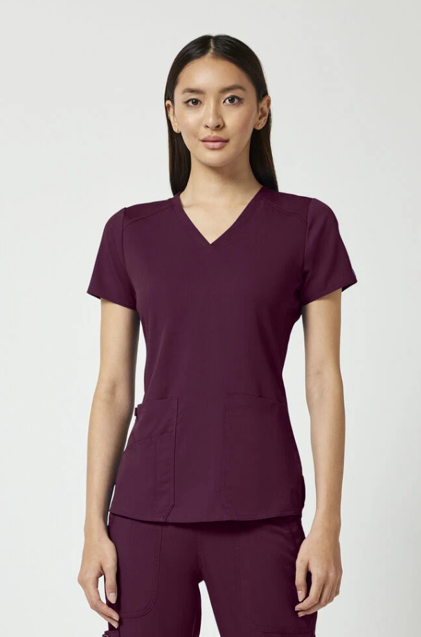 Med Couture - Touch V-neck Shirttail Top (MC7459)