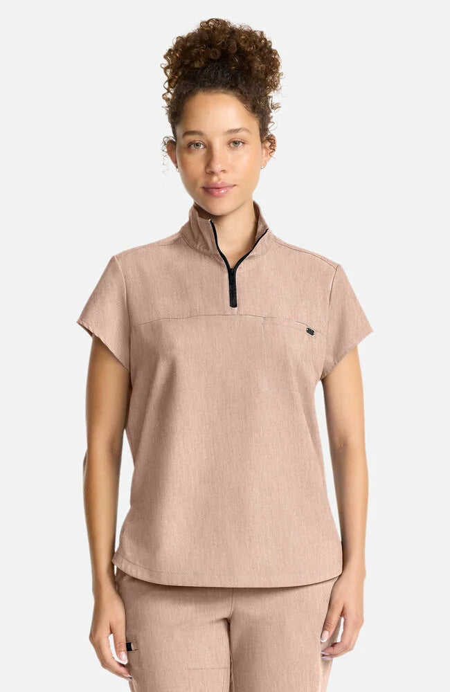 Women's Bella Quarter Zip Scrub Top - (HH752)