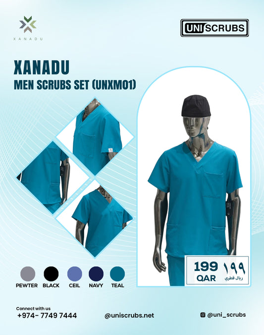 Xanadu men scrubs set Qatar – premium medical uniform