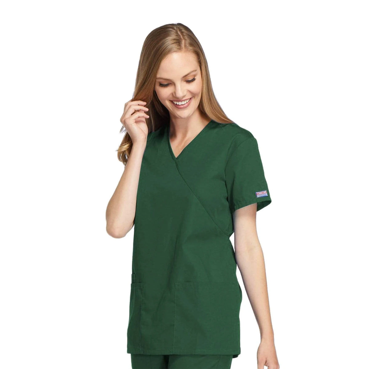 Cherokee - Women's Mock Wrap Tunic Solid Scrub Top (4801)