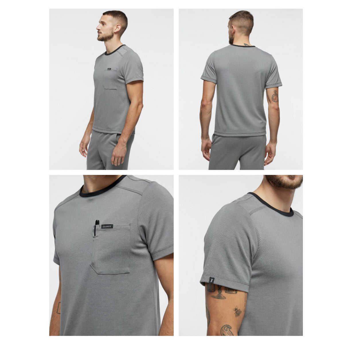 Jaanuu - Crewneck UltraSOFT Men Scrub Top (J86056)