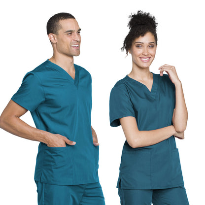 Cherokee - Unisex V-Neck Solid Scrub Top & Drawstring Scrub Pant Set (WW530C) - Uniscrubs