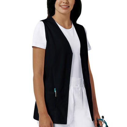 Cherokee - Women's Button Front Solid Scrub Vest (1602) - Uniscrubs