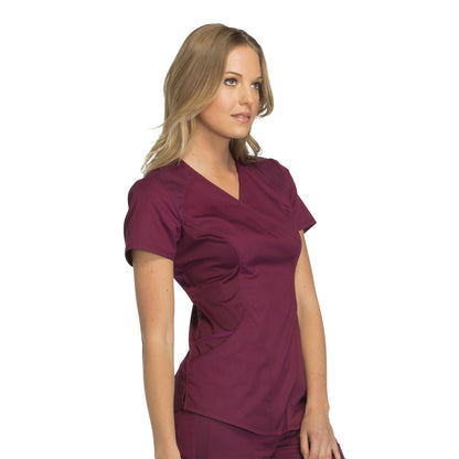 Cherokee - Women's Mock Wrap Solid Scrub Top (CK603) - Uniscrubs