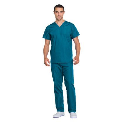 Cherokee - Unisex V-Neck Solid Scrub Top & Drawstring Scrub Pant Set (WW530C) - Uniscrubs