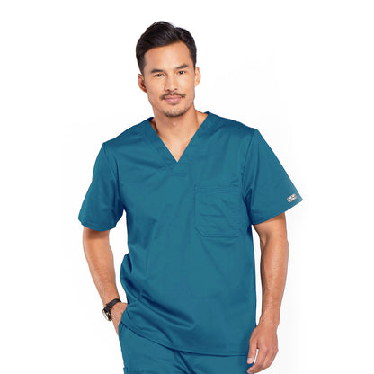 Cherokee - Men's V-Neck Chest Pocket Solid Scrub Top (4743) - Uniscrubs
