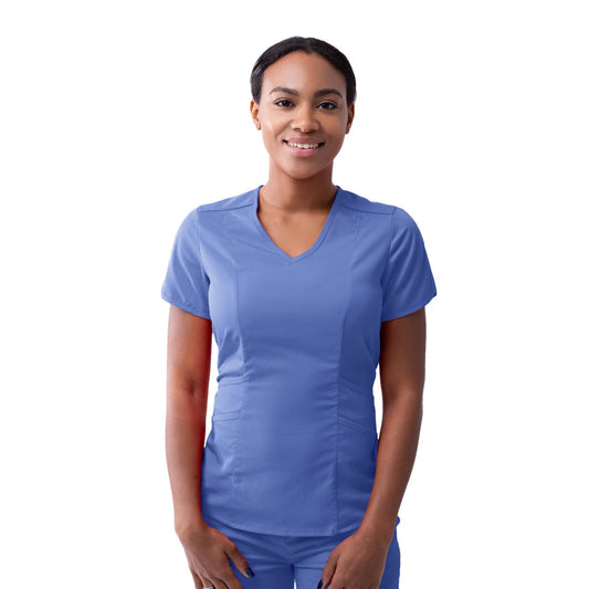 Adar - Women's Modern V-Neck Scrub Top (P7002)