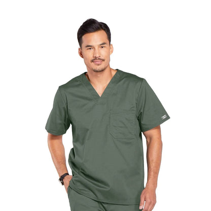 Cherokee - Men's V-Neck Chest Pocket Solid Scrub Top (4743) - Uniscrubs