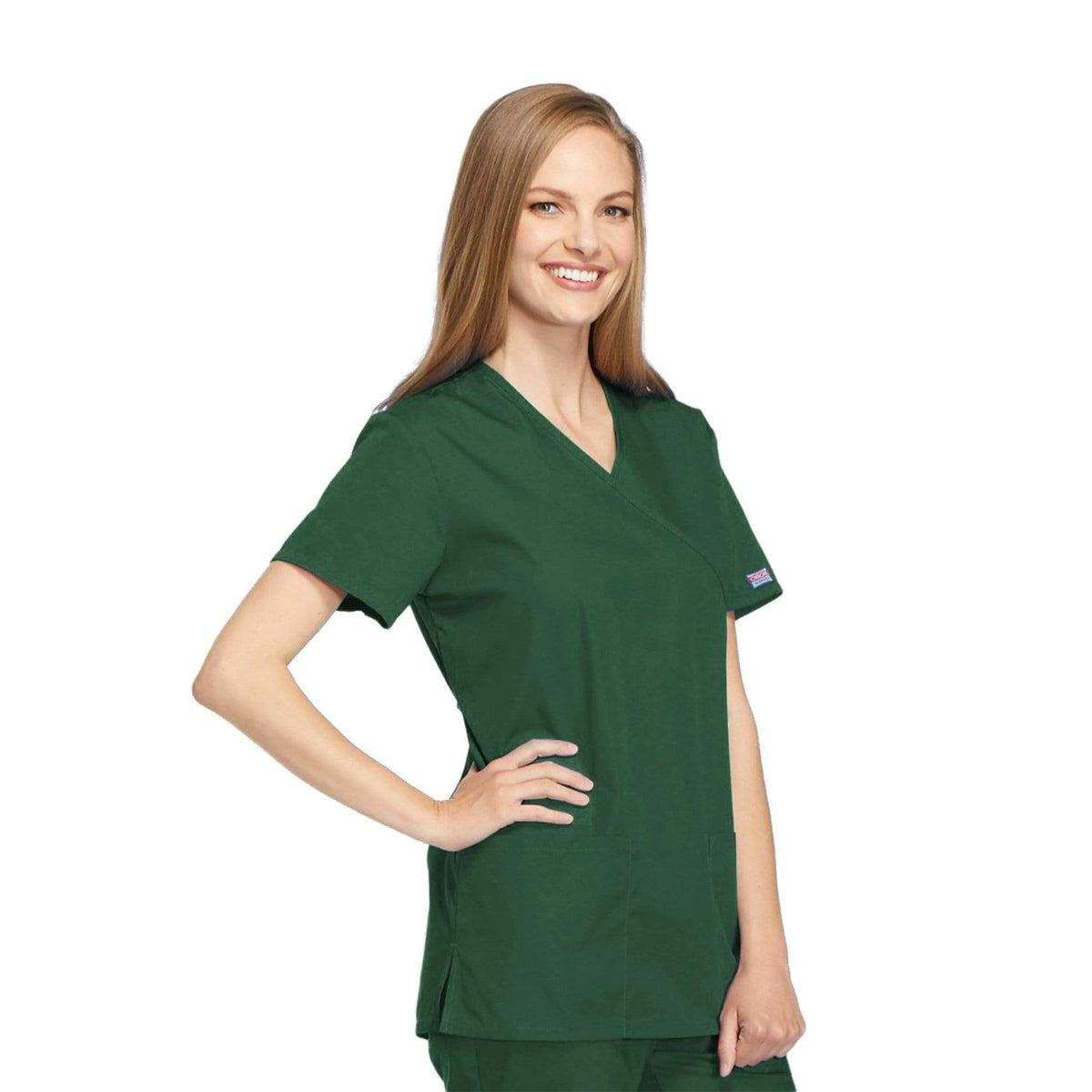 Cherokee - Women's Mock Wrap Tunic Solid Scrub Top (4801)