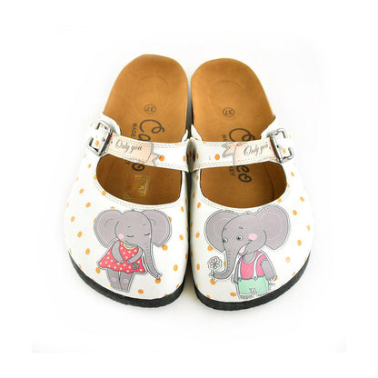 Calceo - Women's Elephant Design Clogs (CAL810) - Uniscrubs