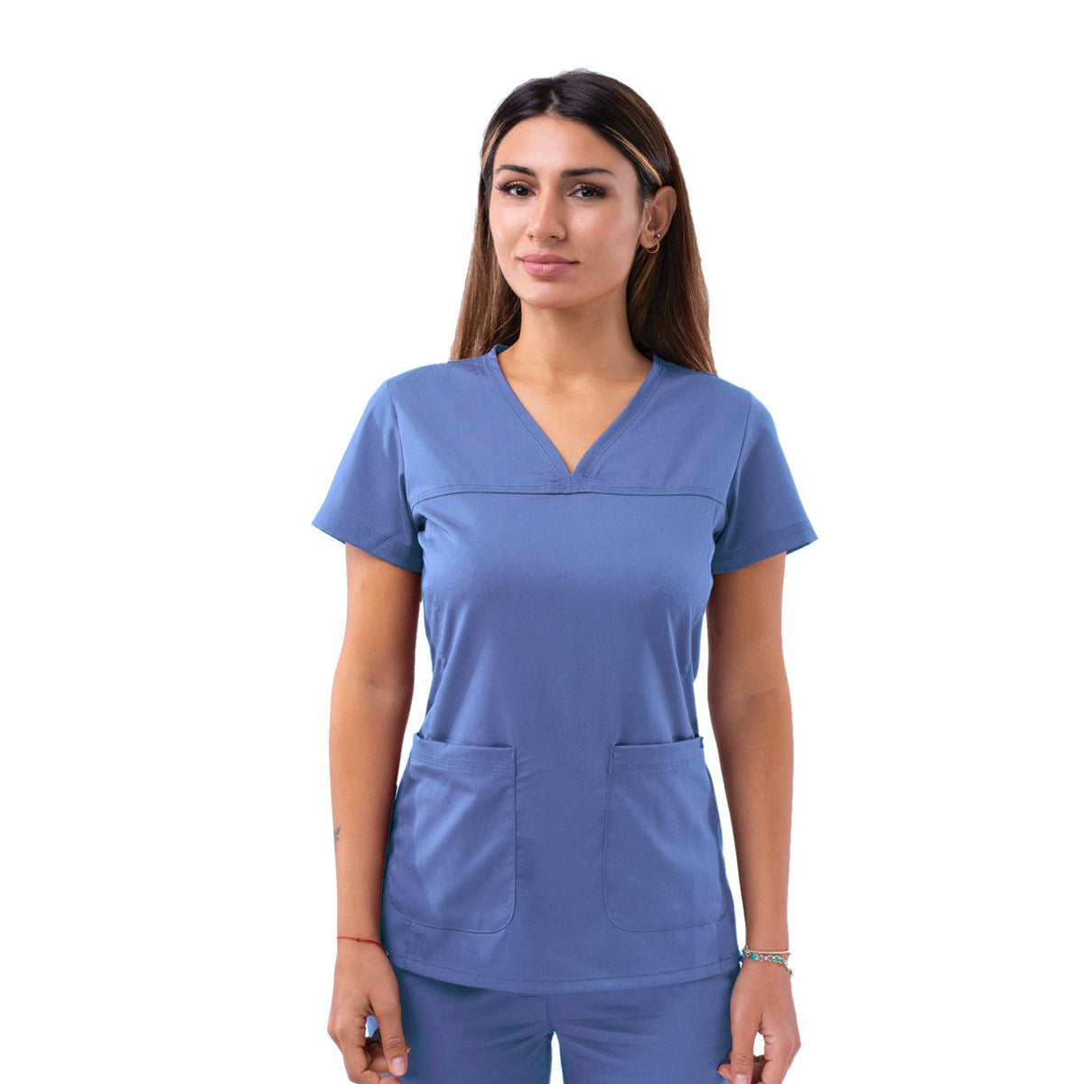 Adar - Women’s Sweetheart V-neck Scrub Top (P4210)