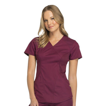Cherokee - Women's Mock Wrap Solid Scrub Top (CK603) - Uniscrubs