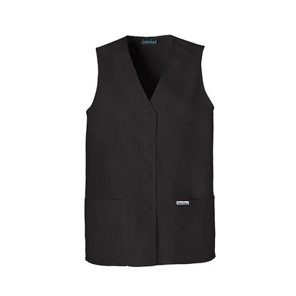 Cherokee - Women's Button Front Solid Scrub Vest (1602) - Uniscrubs